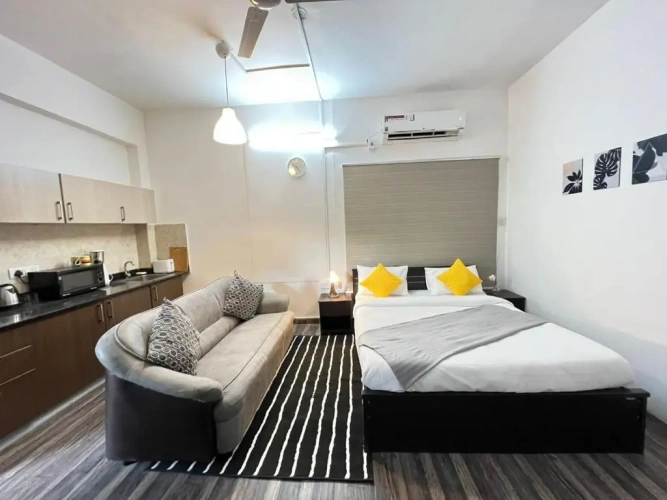 Studio with balcony