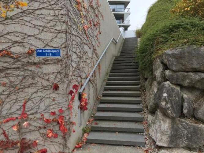 Apartment pool and lakeOver view