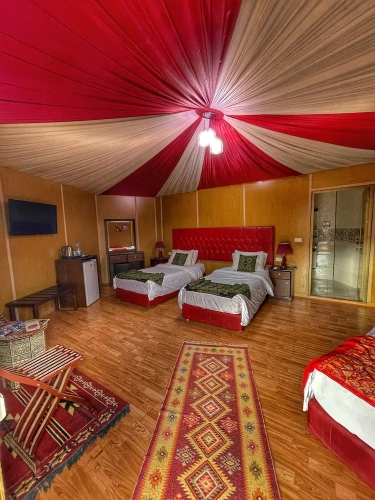 Tent with balcony
