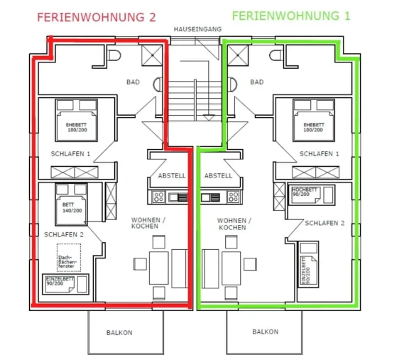 Apartment with balcony