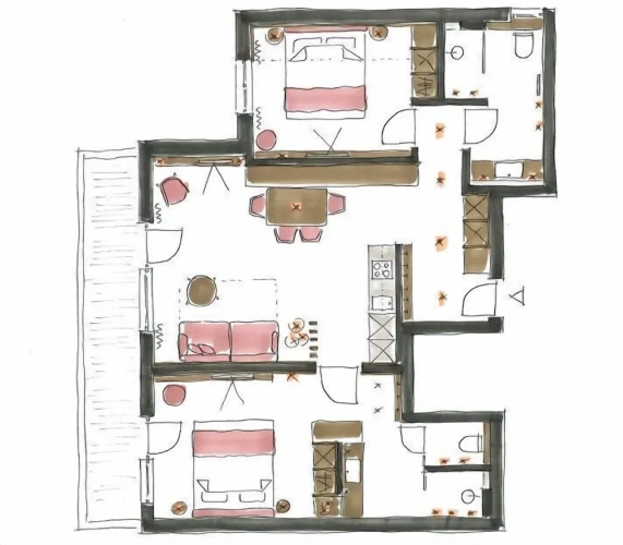 2 Bedrooms Deluxe room with balcony