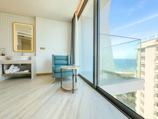 Double Studio with balcony and with partial sea view