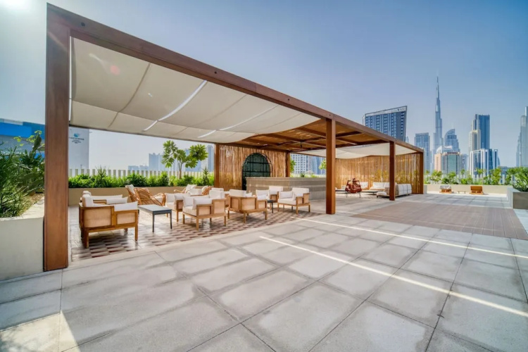Chic Studio w Burj Khalifa View Balcony