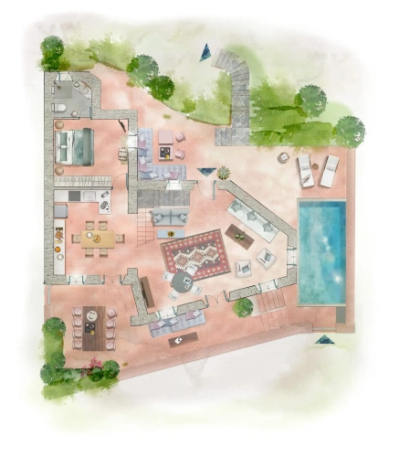 The Patmian Residence with Private Pool with sea view