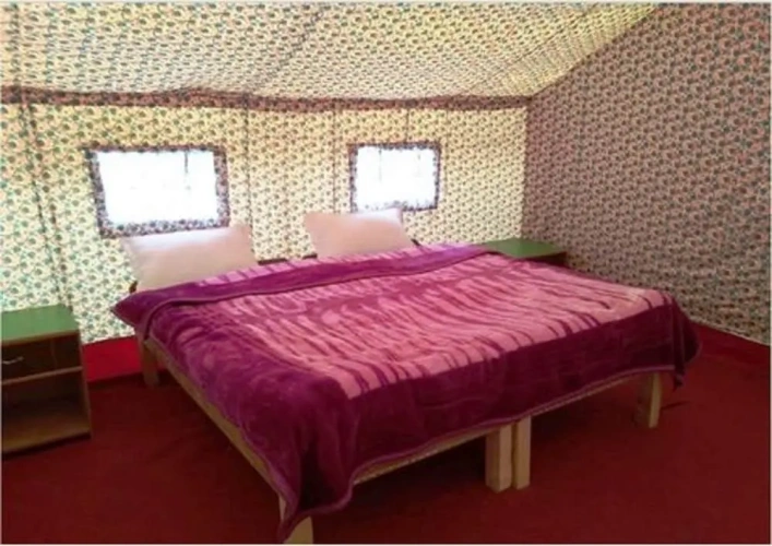 Tent with mountain view