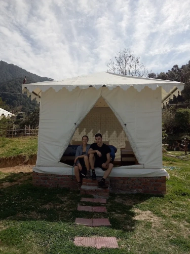 Tent with land view