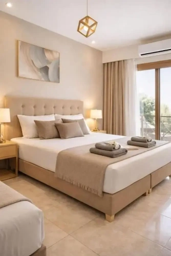1 Bedroom Standard Triple Family room with balcony and with mountain view