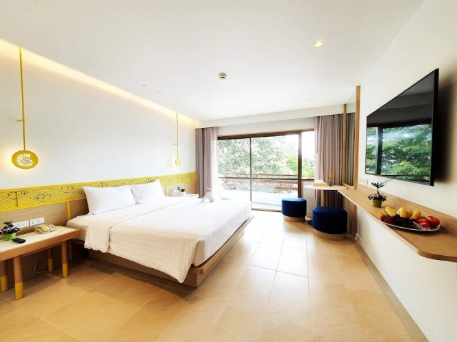 Deluxe Double room with balcony and with garden view