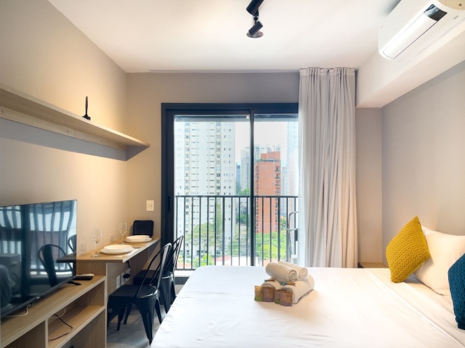 Studio with balcony