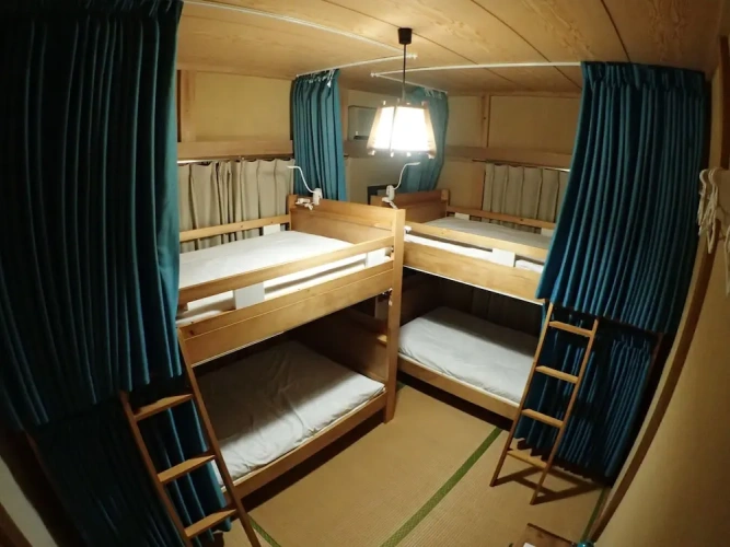 Bed in Dorm with balcony