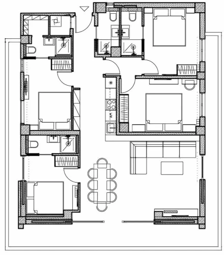 4 Bedrooms Deluxe Apartment with balcony
