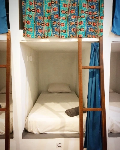 Bed in Dorm with balcony