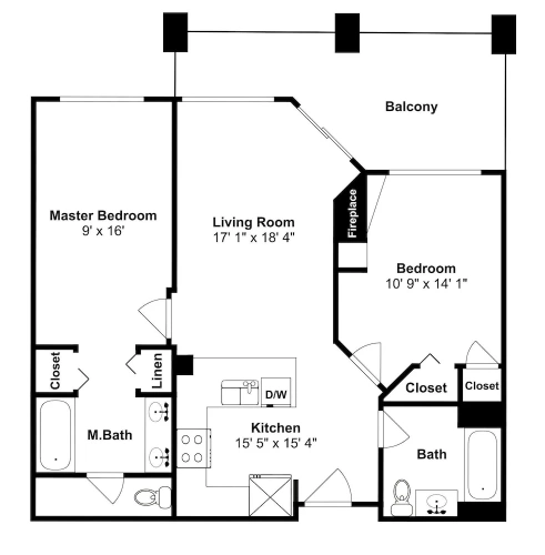 2 Bedrooms Apartment