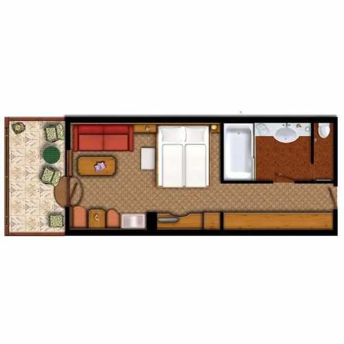 Economy Double room with balcony and with mountain view