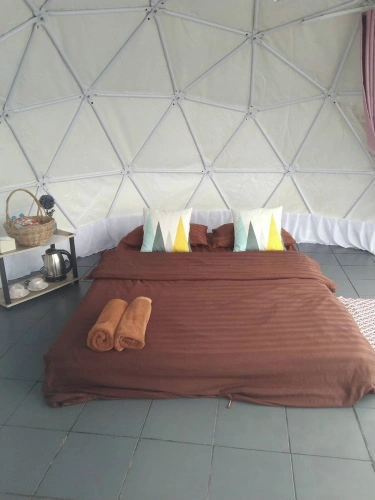 Tent with balcony