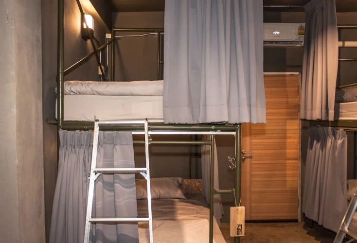 Bed in Dorm with balcony
