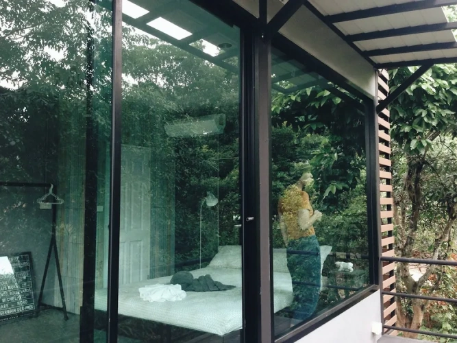 Studio with balcony and with land view