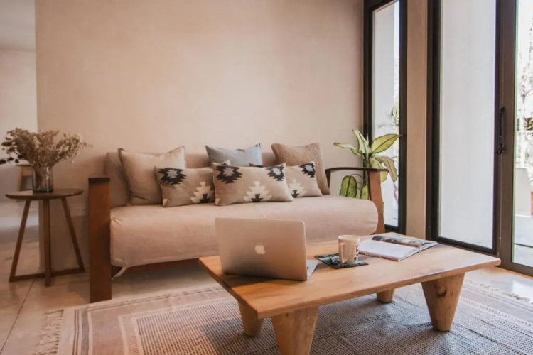 Spacious 2BR apt · Wide balcony w/tub & Yoga deck