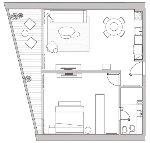 1 Bedroom Apartment with balcony