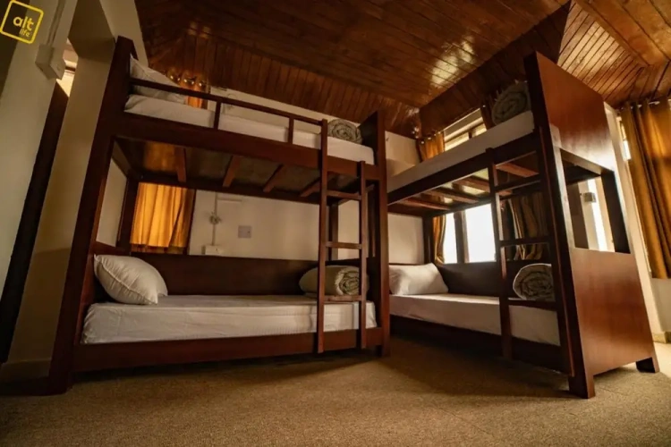 Bed in Dorm (female dorm) with balcony