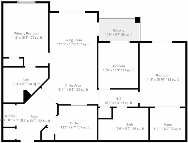 3 Bedrooms Apartment with balcony