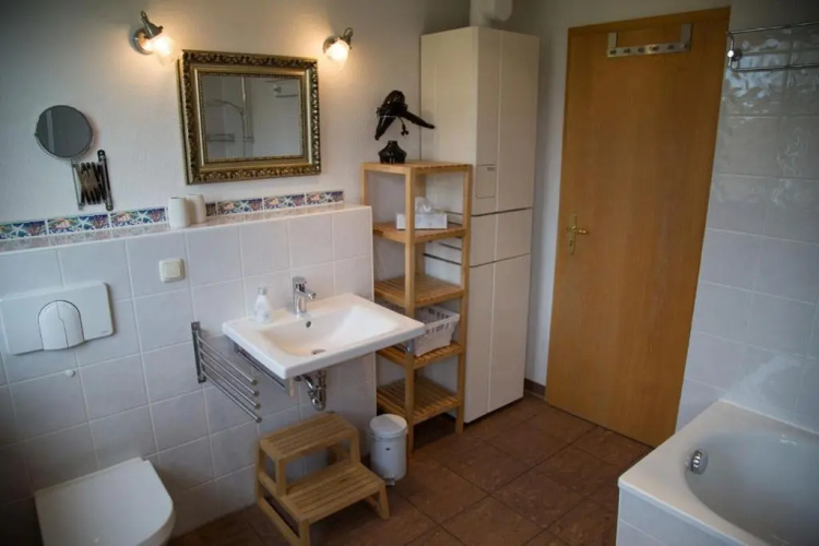 Komfortables Reetdachferienhaus Hasel 1