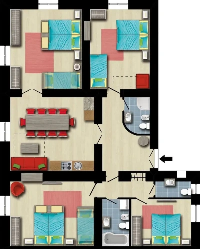 4 Bedrooms Apartment