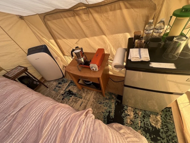 Basement Tent with mountain view