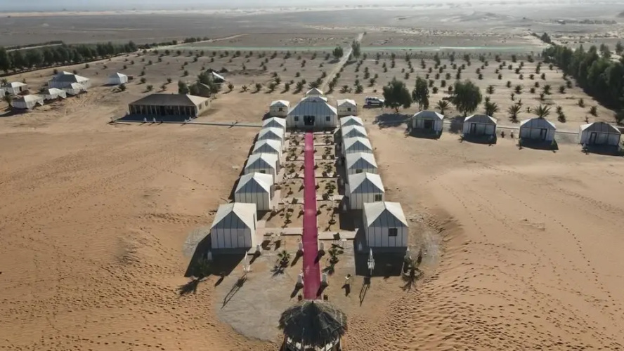 private tent with bathroom