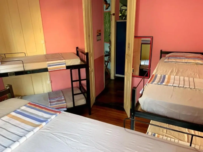 Bed in Dorm (female dorm) with balcony and with view
