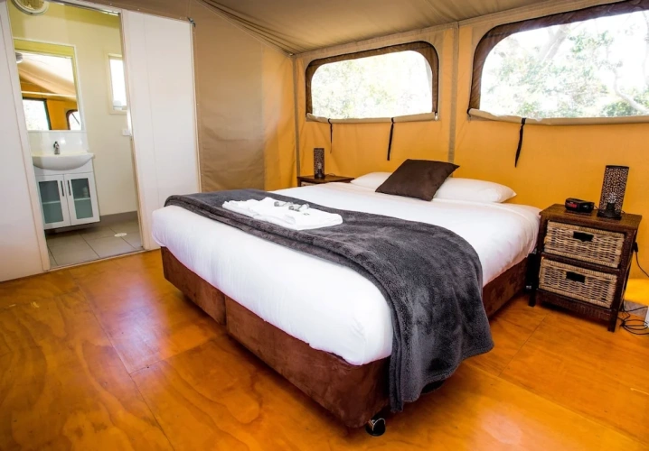 Tent with balcony