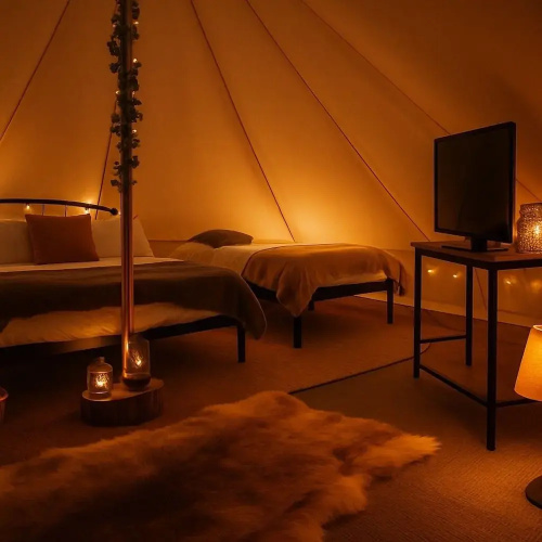 Huge Cozy Bell Tent With Tv and Heating