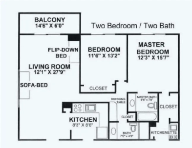 2 Bedrooms Suite with balcony