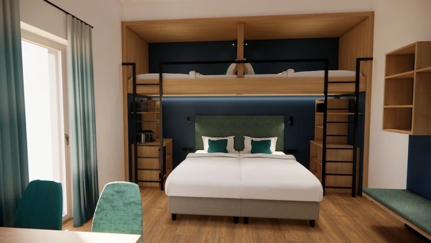 Standard Quadruple room with courtyard view