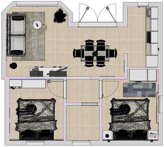 2 Bedrooms Villa with garden view