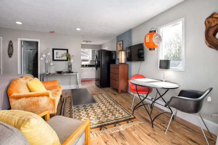 Cheerful Studio w Patio Steps From Everything
