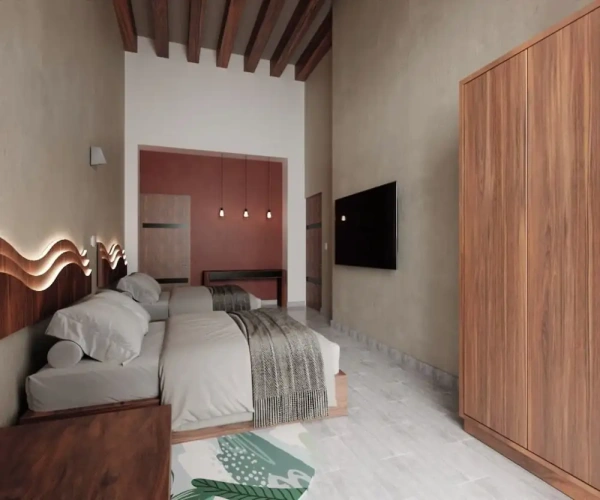Deluxe Quadruple room with balcony and with city view