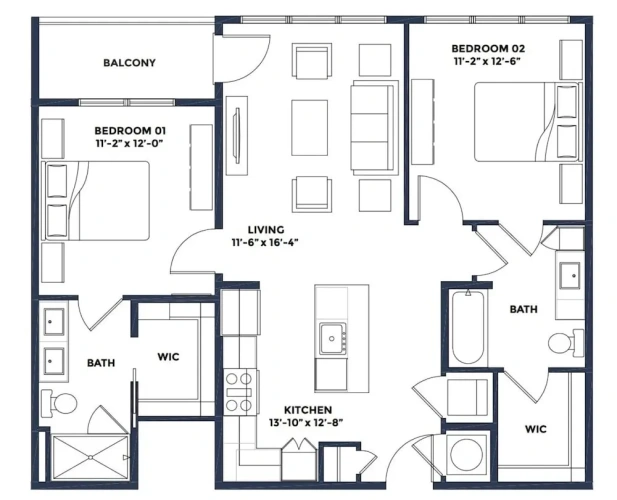 2 Bedrooms Cottage with balcony