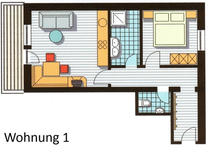 1 Bedroom Apartment with balcony