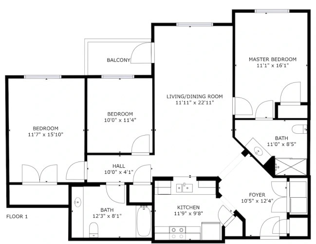3 Bedrooms Apartment with balcony