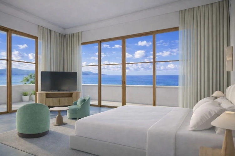 Deluxe Double room with balcony and with sea view