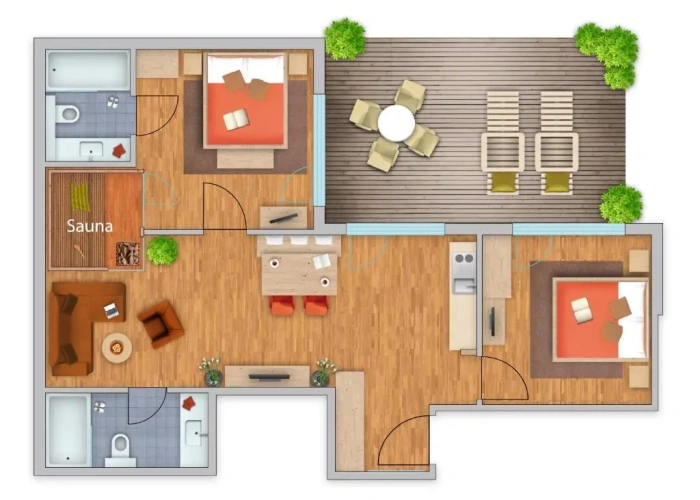 2 Bedrooms Apartment