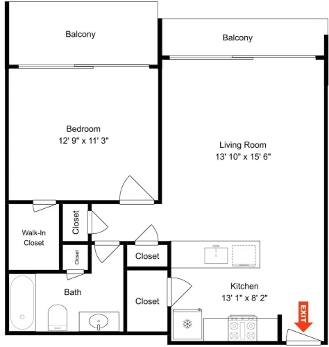 1 Bedroom Standard room with balcony