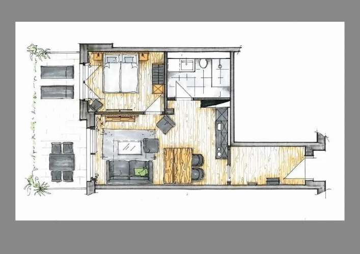 1 Bedroom Double Apartment