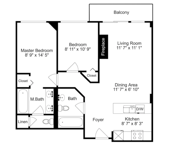 2 Bedrooms Apartment with balcony