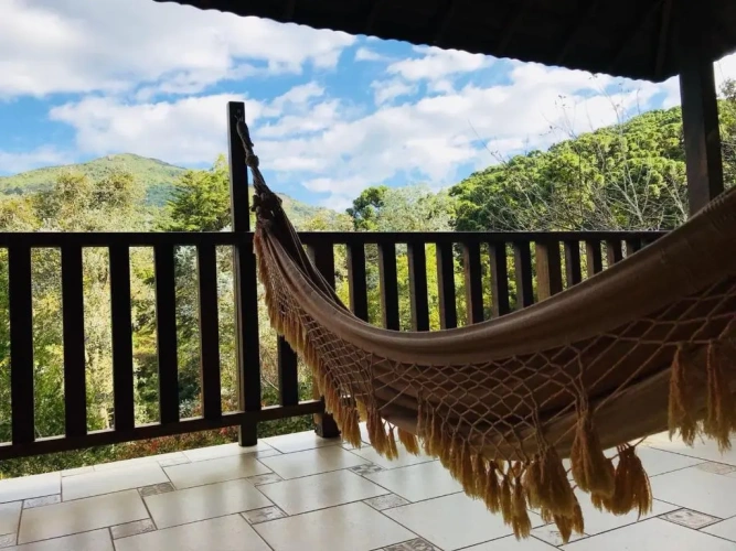 Chalet with balcony and with view
