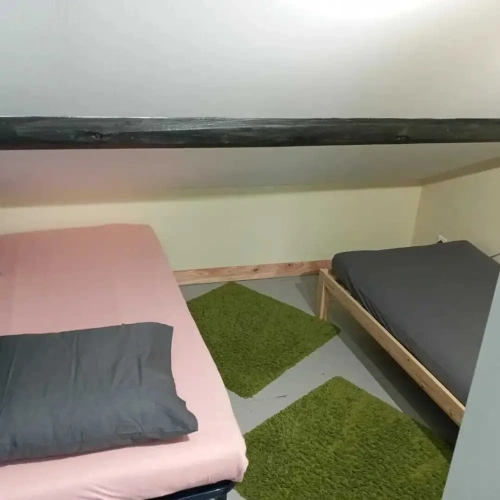 Bed in Dorm with mountain view