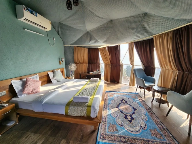 Tent with balcony and with view