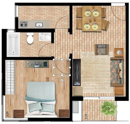 Superior Double Apartment with balcony