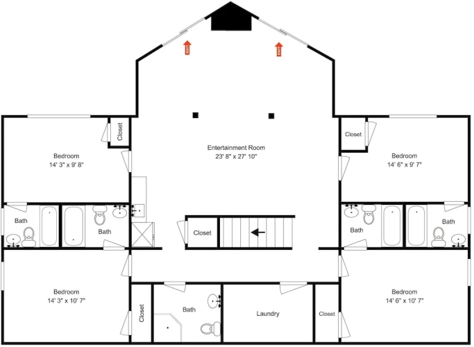Cottage with balcony